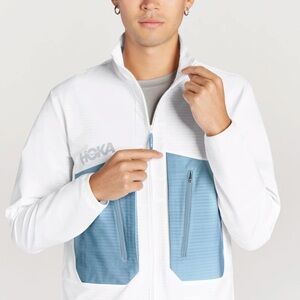 NWT Hoka ONE ONE Mission Full-Zip, men’s small, White and mountain spring
